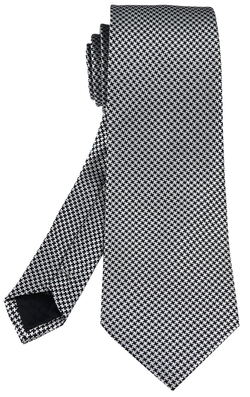 Secdtie Men's Classic Solid Color Ties Soft Business Casual Attire Suit Neckties (One Size, Silver Black) - Image 3